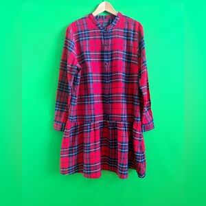 GAP Red and Blue Plaid Shirt Dress